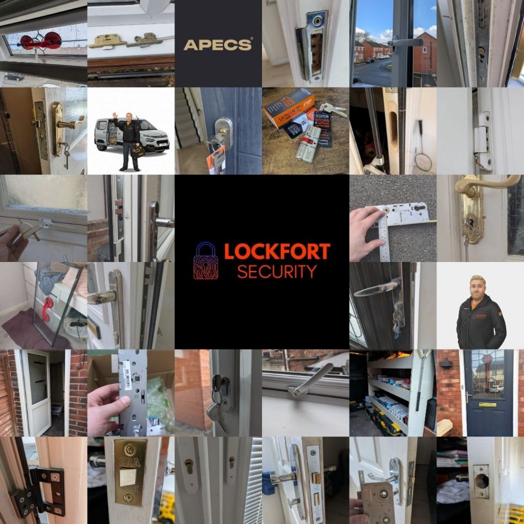 Collage of photos from locksmith work in St Helens