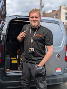 Tom Iveson - Locksmith in St Helens at LockFort Security stood in front of his locksmith van